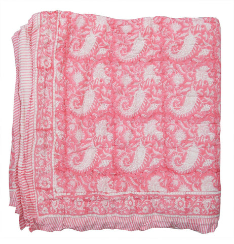 NEW!  Pink cotton quilt queen size (x 2 remaining)