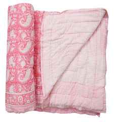 NEW!  Pink cotton quilt queen size (x 2 remaining)