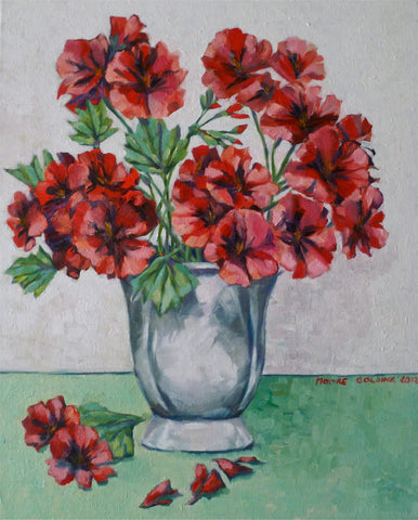 Red Pelargonium   Elizabeth Moore Golding original artwork