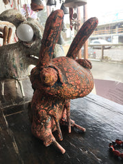 Sitting Red Rabbit  original sculpture by Vaidas *FREE SHIPPING WITHIN AUSTRALIA*