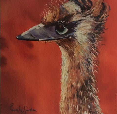 *ON SALE FROM THE STUDIO* Emu  Gift card reproduction of original artwork by Pamela  Gordon