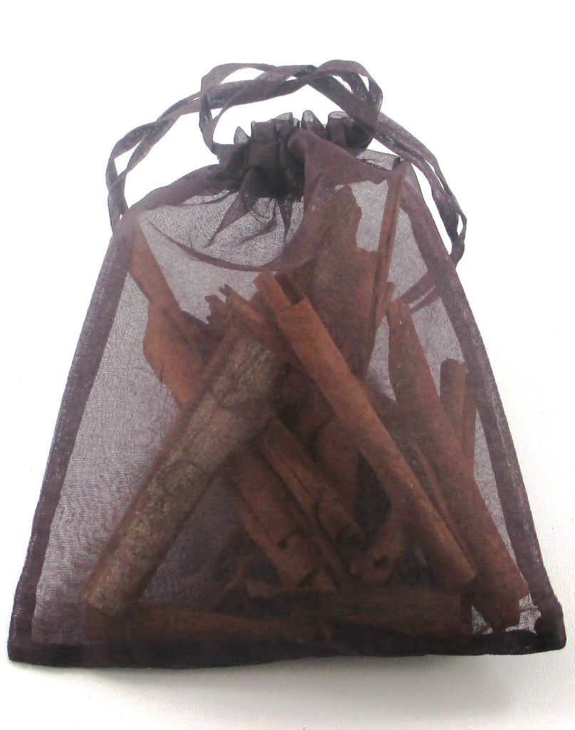 Sweet Cinnamon Scented Sachet, aubergine, cotton organdie (1 available)