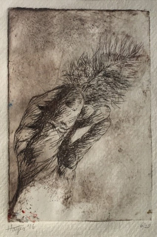 Feather Copperplate etching 6/20, Janet Hayes